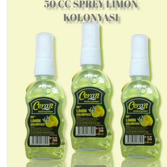 CERAN Limon Kolonya 80° 50ml Pumpspray | Eau de Cologne spray (120 pcs)